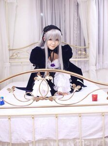 Rating: Safe Score: 0 Tags: 1girl dress flower frills long_hair long_sleeves looking_at_viewer silver_hair solo standing suigintou very_long_hair User: admin