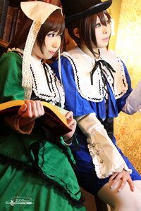Rating: Safe Score: 0 Tags: 2girls black_hair brown_hair dress frills green_dress hat holding_hands long_sleeves multiple_cosplay multiple_girls ribbon short_hair smile souseiseki tagme User: admin