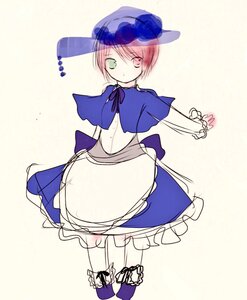 Rating: Safe Score: 0 Tags: capelet dress frills full_body green_eyes hat heterochromia image long_sleeves looking_at_viewer red_eyes short_hair solo souseiseki standing underwear User: admin