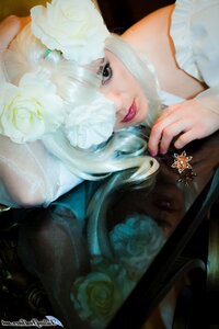 Rating: Safe Score: 0 Tags: 1girl artist_name flower hair_ornament kirakishou lips looking_at_viewer makeup rose solo white_flower white_hair white_rose User: admin
