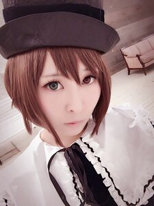 Rating: Safe Score: 0 Tags: 1girl bangs brown_hair closed_mouth hat lips looking_at_viewer short_hair solo souseiseki User: admin
