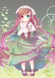 Rating: Safe Score: 0 Tags: 1girl brown_hair dress frills full_body green_dress green_eyes head_scarf heterochromia image long_hair long_sleeves looking_at_viewer red_eyes solo standing suiseiseki very_long_hair User: admin