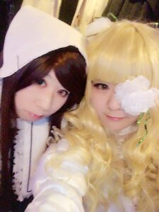 Rating: Safe Score: 0 Tags: 2girls animal_ears bangs blonde_hair brown_eyes brown_hair closed_mouth fox_ears lips looking_at_viewer multiple_cosplay multiple_girls realistic smile tagme User: admin