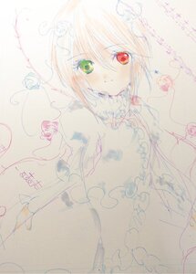 Rating: Safe Score: 0 Tags: 1girl blush costume_switch frills green_eyes heterochromia image long_sleeves looking_at_viewer pink_hair red_eyes short_hair solo traditional_media User: admin