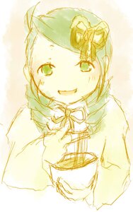 Rating: Safe Score: 0 Tags: 1girl green_eyes green_hair image kanaria long_sleeves ribbon sketch smile solo upper_body User: admin
