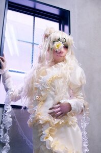 Rating: Safe Score: 0 Tags: 1girl dress frills hair_ornament kirakishou long_sleeves monster_girl solo white_dress white_hair window User: admin