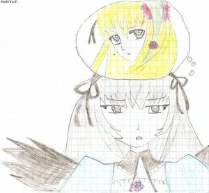 Rating: Safe Score: 0 Tags: 1girl close-up hair_ribbon hat image pair ribbon shinku suigintou User: admin