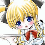 Rating: Safe Score: 0 Tags: 1girl blonde_hair blue_eyes image marker_(medium) mosaic_censoring shinku solo traditional_media User: admin