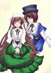 Rating: Safe Score: 0 Tags: 2girls auto_tagged brown_hair closed_eyes dress frills green_dress hat image long_hair long_sleeves multiple_girls pair ribbon short_hair siblings sisters smile souseiseki suiseiseki top_hat twins very_long_hair User: admin