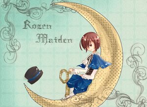 Rating: Safe Score: 0 Tags: 1boy aqua_background bow brown_hair capelet hat hat_removed headwear_removed image red_eyes short_hair solo souseiseki top_hat User: admin