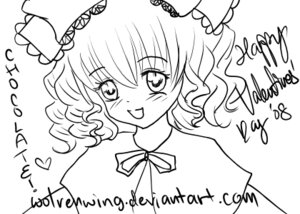 Rating: Safe Score: 0 Tags: 1girl :d blush english_text greyscale hat heart hinaichigo image looking_at_viewer monochrome open_mouth smile solo wavy_hair User: admin