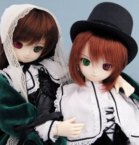 Rating: Safe Score: 0 Tags: 2girls bangs brown_hair doll dress frills green_eyes hat heterochromia long_sleeves looking_at_viewer multiple_dolls multiple_girls red_eyes short_hair siblings sisters souseiseki suiseiseki tagme twins User: admin