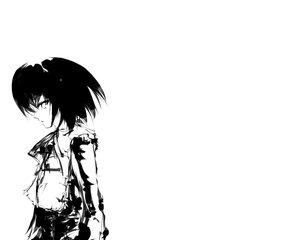 Rating: Safe Score: 0 Tags: 1girl from_side greyscale image long_sleeves monochrome shirt short_hair solo souseiseki torn_clothes upper_body User: admin