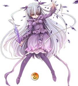 Rating: Safe Score: 0 Tags: 1girl barasuishou boots dress flower hair_ribbon image long_hair pantyhose ribbon silver_hair solo striped two_side_up very_long_hair User: admin