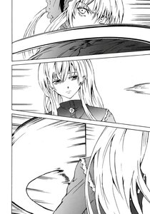 Rating: Safe Score: 0 Tags: 2girls comic doujinshi doujinshi_#11 emphasis_lines eyebrows_visible_through_hair greyscale image long_hair monochrome multiple User: admin