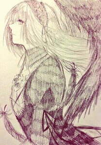 Rating: Safe Score: 0 Tags: 1girl bare_shoulders hairband image long_hair monochrome profile solo suigintou upper_body User: admin