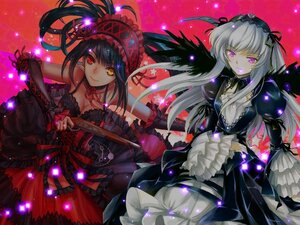 Rating: Safe Score: 0 Tags: 2girls black_hair breasts cleavage dress frills gothic_lolita gun hairband heterochromia image lolita_fashion lolita_hairband long_hair looking_at_viewer medium_breasts multiple_girls pink_eyes red_eyes silver_hair smile solo suigintou tokisaki_kurumi twintails weapon wings yellow_eyes User: admin