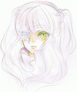 Rating: Safe Score: 0 Tags: 1girl flower image kirakishou long_hair looking_at_viewer monochrome portrait rose sketch smile solo traditional_media yellow_eyes User: admin