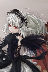 Rating: Safe Score: 0 Tags: 1girl black_dress black_ribbon black_wings choker dress frills gothic_lolita hairband juliet_sleeves lolita_fashion lolita_hairband long_hair long_sleeves looking_at_viewer looking_back puffy_sleeves red_eyes ribbon silver_hair solo suigintou white_hair wings User: admin