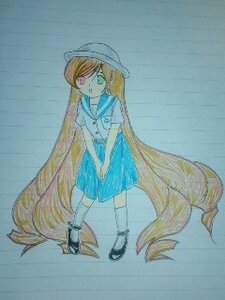 Rating: Safe Score: 0 Tags: 1girl absurdly_long_hair bangs blue_background blue_skirt brown_hair full_body hat image long_hair pleated_skirt rain sailor_collar short_sleeves skirt solo standing suiseiseki traditional_media very_long_hair white_legwear User: admin