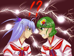 Rating: Safe Score: 0 Tags: 2girls anger_vein angry barasuishou clenched_teeth electricity green_eyes green_hair hair_flower hair_ornament image kanaria long_hair magical_girl multiple_girls pair ribbon sailor_collar school_uniform teeth User: admin