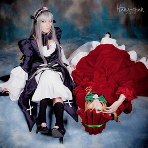 Rating: Safe Score: 0 Tags: 2girls blonde_hair bonnet doll dress flower frills joints long_hair long_sleeves multiple_cosplay multiple_girls rose shinku silver_hair sitting suigintou tagme User: admin