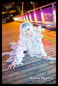 Rating: Safe Score: 0 Tags: 1girl bandage_over_one_eye bangs black_border doll_joints dress hair_over_one_eye indoors joints kirakishou letterboxed lips long_hair looking_at_viewer sitting solo white_dress white_hair User: admin