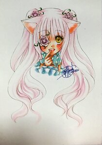 Rating: Safe Score: 0 Tags: 1girl animal_ears artist_name blush cat_ears dress flower image kirakishou long_hair rose signature solo traditional_media very_long_hair watercolor_(medium) yellow_eyes User: admin