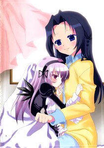 Rating: Safe Score: 0 Tags: 2girls apron blue_eyes blue_hair blush dress image kakizaki_megu long_hair long_sleeves multiple_girls purple_eyes smile solo suigintou User: admin