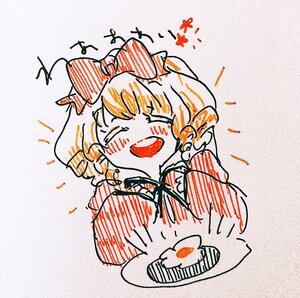 Rating: Safe Score: 0 Tags: 1girl aki_minoriko blonde_hair blush closed_eyes food fruit hat hinaichigo image long_sleeves open_mouth short_hair smile solo traditional_media upper_body User: admin