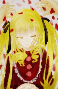 Rating: Safe Score: 0 Tags: 1girl blonde_hair closed_eyes dress drill_hair flower hair_ribbon image long_hair petals red_flower red_rose ribbon rose rose_petals shinku solo twintails very_long_hair User: admin