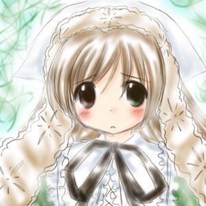 Rating: Safe Score: 0 Tags: 1girl :o blush dress frills green_eyes hat image long_sleeves outdoors plant solo suiseiseki upper_body watering_can User: admin