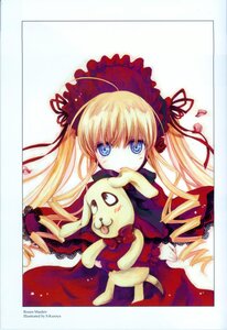 Rating: Safe Score: 0 Tags: 1girl blonde_hair blue_eyes dress holding image long_hair long_sleeves looking_at_viewer red_dress shinku solo stuffed_animal twintails very_long_hair User: admin