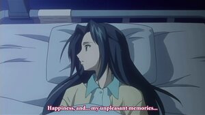 Rating: Safe Score: 0 Tags: 1girl bed black_hair collared_shirt human image indoors kakizaki_megu long_hair lying on_bed pajamas pillow screenshot shirt solo subtitled User: admin