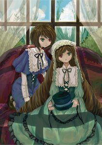 Rating: Safe Score: 0 Tags: 2girls brown_hair dress frills green_dress green_eyes heterochromia image long_hair long_sleeves multiple_girls pair red_eyes short_hair siblings sisters souseiseki suiseiseki twins very_long_hair watering_can window User: admin