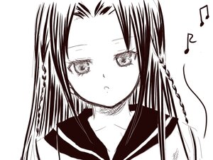 Rating: Safe Score: 0 Tags: 1girl bangs beamed_eighth_notes blush closed_mouth collarbone eighth_note greyscale human image kakizaki_megu long_hair monochrome musical_note parted_bangs sailor_collar school_uniform serafuku simple_background solo white_background User: admin