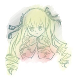 Rating: Safe Score: 0 Tags: 1girl blonde_hair blurry blurry_foreground bowtie depth_of_field dress hair_ribbon image long_hair long_sleeves looking_at_viewer photo ribbon shinku simple_background solo two_side_up upper_body white_background User: admin