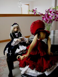 Rating: Safe Score: 0 Tags: 2girls blonde_hair doll dress flower frills lolita_fashion long_hair long_sleeves multiple_dolls multiple_girls shinku sitting tagme User: admin