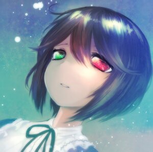 Rating: Safe Score: 0 Tags: 1girl bangs blue_neckwear collared_shirt green_eyes hair_between_eyes image looking_at_viewer parted_lips portrait red_eyes ribbon shirt short_hair solo souseiseki white_shirt User: admin