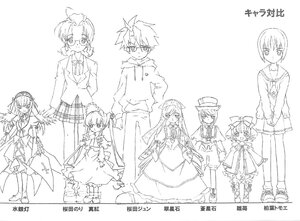 Rating: Safe Score: 0 Tags: 1boy 6+girls doujinshi doujinshi_#141 dress glasses hat image lineart long_hair long_sleeves looking_at_viewer maid monochrome multiple multiple_girls school_uniform short_hair siblings smile standing User: admin