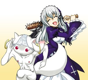 Rating: Safe Score: 0 Tags: 1girl :3 ^_^ auto_tagged baseball_bat closed_eyes commentary_request cross crossover dress false_smile gradient gradient_background hairband image kyubey long_hair long_sleeves mahou_shoujo_madoka_magica nail nail_bat object_on_head open_mouth panties_on_head pasties photoshop_(medium) rozen_maiden side-tie_panties silver_hair solo suigintou takichi_(nturkey) underwear white_panties wings User: admin