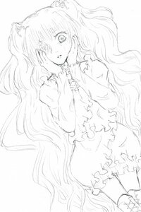 Rating: Safe Score: 0 Tags: 1girl dress frills greyscale hair_ornament hand_on_own_face hands_on_own_face image kirakishou long_hair long_sleeves looking_at_viewer monochrome solo striped thighhighs vertical_stripes very_long_hair wavy_hair zettai_ryouiki User: admin