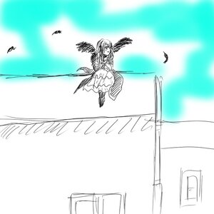 Rating: Safe Score: 0 Tags: 1girl angel_wings bird dress feathered_wings feathers flying head_wings image long_hair monochrome solo spread_wings suigintou wings User: admin