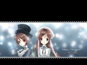 Rating: Safe Score: 0 Tags: auto_tagged black_ribbon brown_hair dress green_dress green_eyes hat heterochromia image letterboxed long_hair long_sleeves looking_at_viewer multiple_girls pair red_eyes siblings sisters smile souseiseki suiseiseki top_hat twins User: admin
