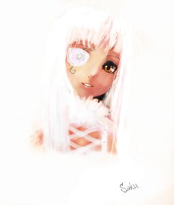 Rating: Safe Score: 0 Tags: 1girl bangs image kirakishou lips looking_at_viewer parted_lips signature solo white_background white_hair User: admin