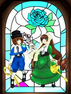 Rating: Safe Score: 0 Tags: 2girls blue_dress brown_hair dress flower frills green_dress green_eyes hat image long_hair long_sleeves multiple_girls pair rose scissors short_hair siblings sisters souseiseki suiseiseki top_hat twins very_long_hair User: admin