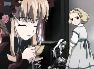 Rating: Safe Score: 0 Tags: 3girls blonde_hair closed_eyes dress flower hairband image long_hair long_sleeves multiple_girls pair rose sarah shinku suigintou User: admin