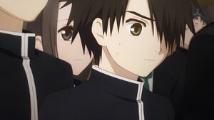 Rating: Safe Score: 0 Tags: 1boy black_hair brown_eyes brown_hair close-up gakuran hair_over_one_eye human sakurada_jun school_uniform screenshot solo User: admin