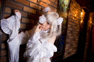 Rating: Safe Score: 0 Tags: 1girl bangs blue_eyes dress kirakishou library lips solo white_dress white_hair User: admin