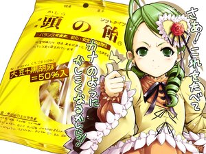 Rating: Safe Score: 0 Tags: 1girl ahoge antenna_hair blush commentary_request dress drill_hair flower frills green_eyes green_hair hair_ornament hamuhamu highres image kanaria long_sleeves ribbon rozen_maiden smile solo translated yellow_dress User: admin